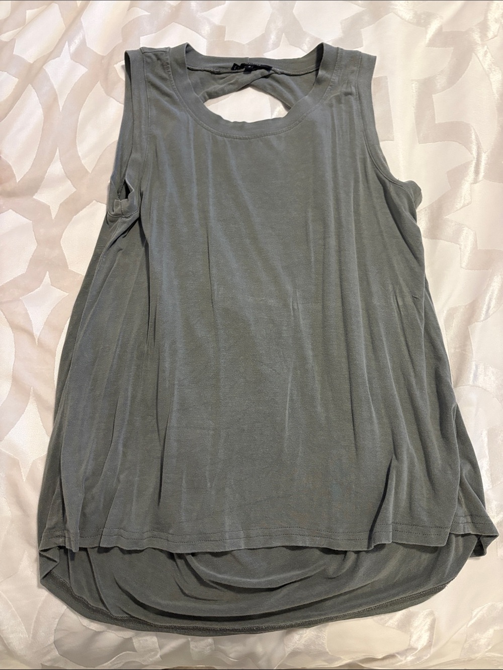 Olivaceous Olive Green Twist-Back Sleeveless Tank